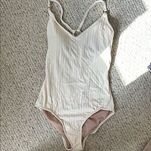 Kona Sol One Piece swim with Ribbed detail and gold detailing